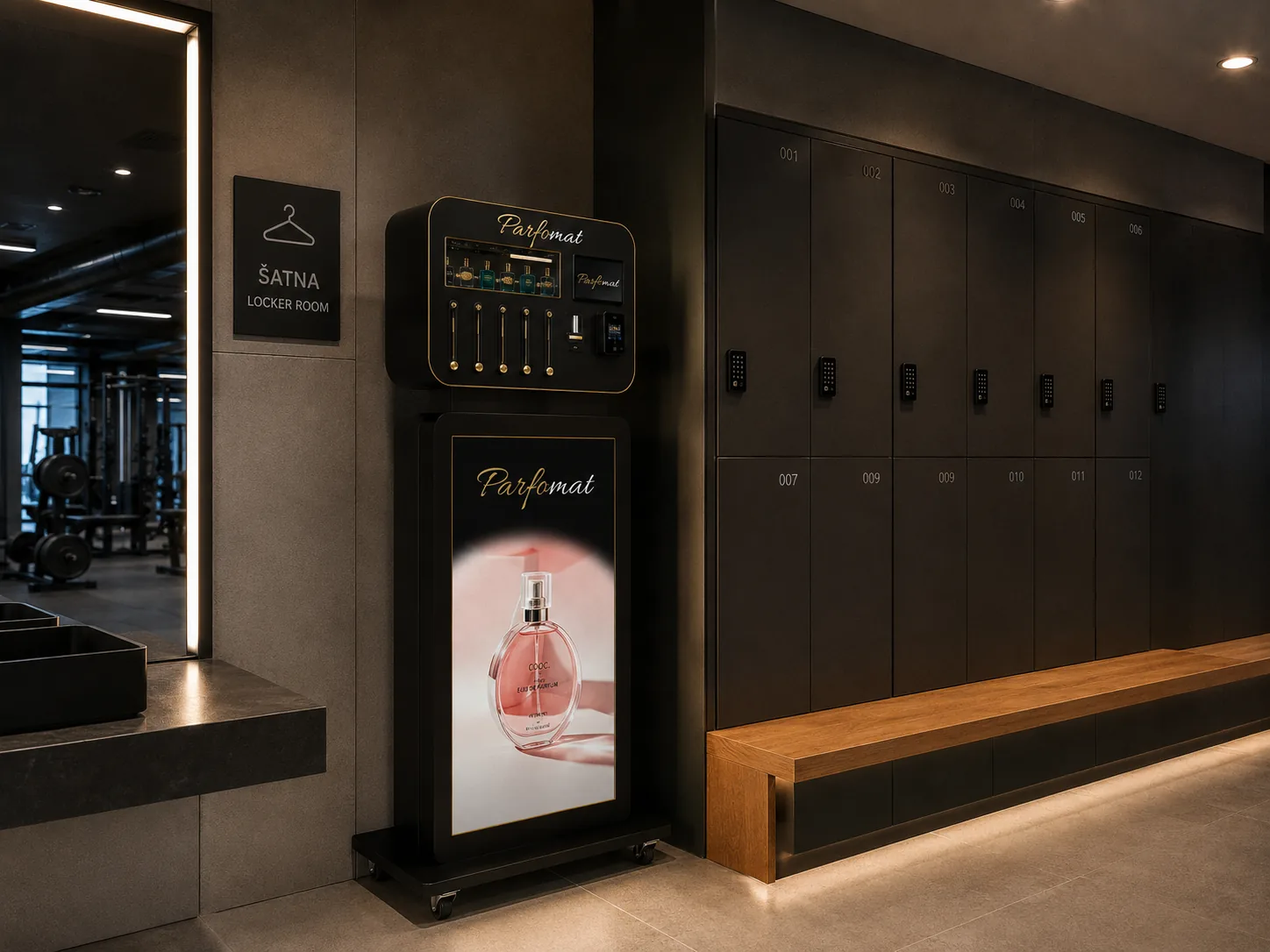Parfomat 2.1 – stojací parfémový automat s reklamním displejem